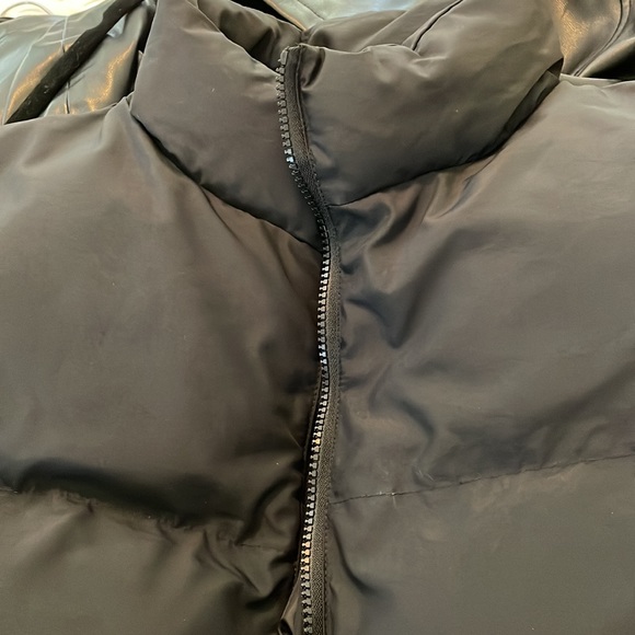 Cider Solid Zip Up Stand Collar Puffer Jacket - Black Large - Picture 9 of 10